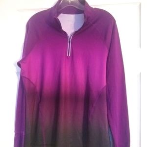 Ombre fade thin 1/4 zip workout shirt